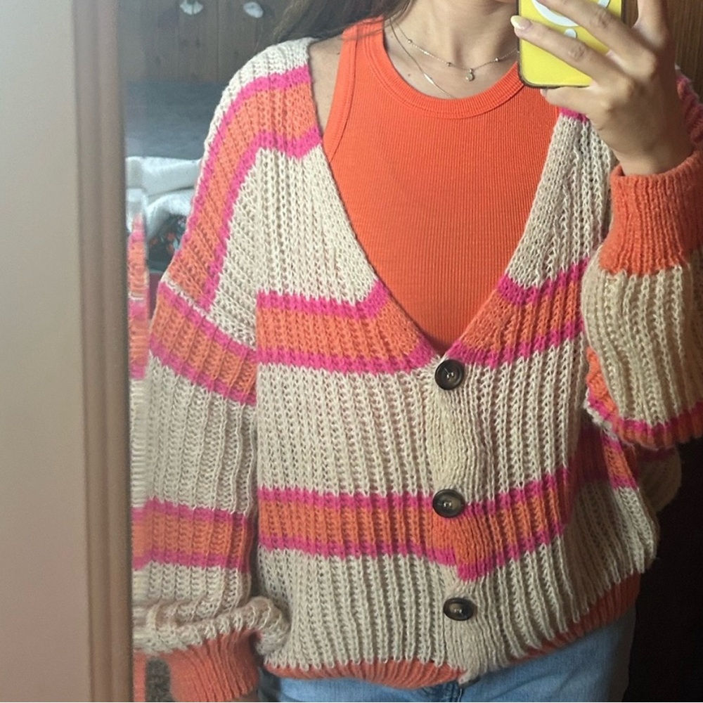 Orange and Pink Cartigan